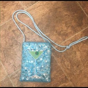 Cross Body for I-phone, ID & Cash Dressed in Sequined & Beaded Margarita Design